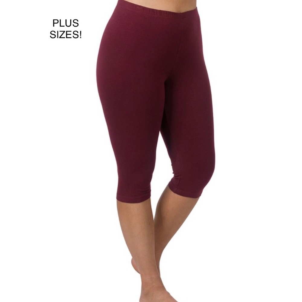 ZENANA Premium Cotton Blend Classic Capris Length Leggings